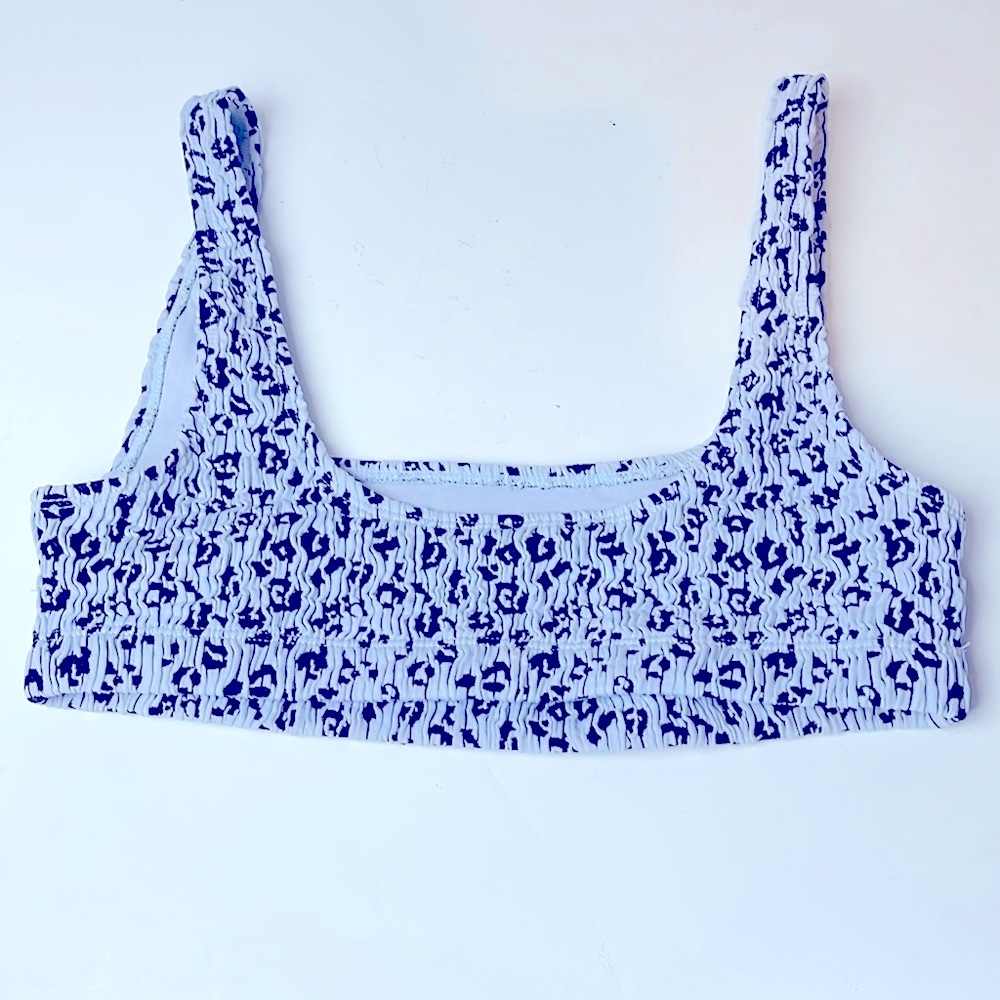 Good American Blue and White Textured Floral Bikini Set - Picture 5 of 5